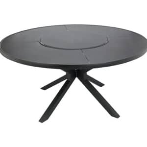 Mesa de Jantar Angra com Estrutura em Alumínio com tampo de alumínio liso e com centro giratório